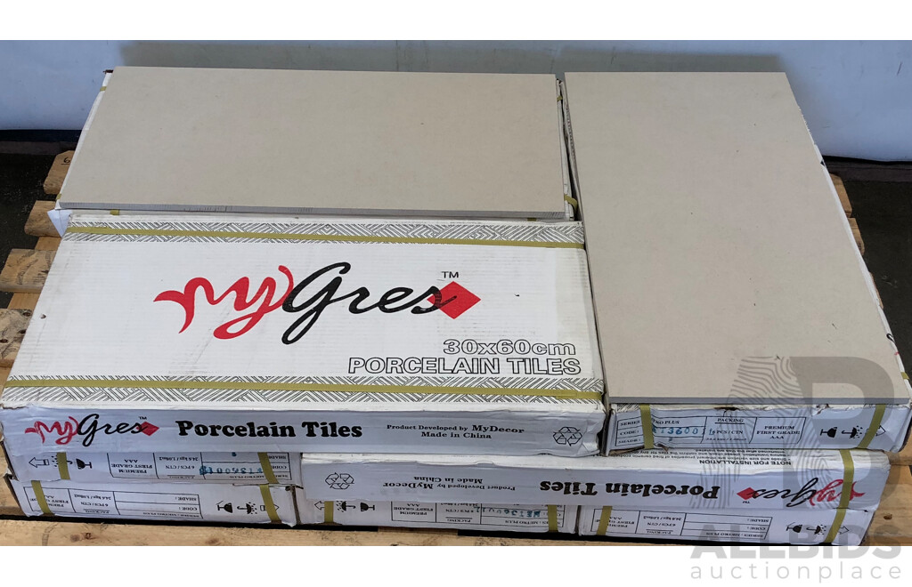 Plaza White Lappato 300mm X 600mm Porclian Wall & Floor Tiles - 9.72m2 - Brand New - ORP $631.80
