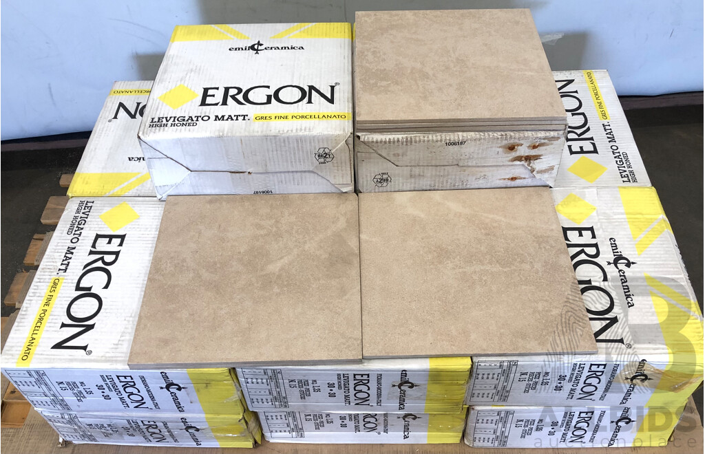 Ergon 30EN2M Beige Honed 300mm X 300mm Italian Wall & Floor Tiles - 18.9m2 - Brand New - ORP $1418.40