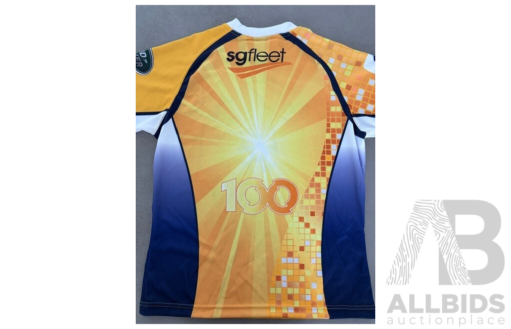 2013 Signed ACT Brumbies Canberra Centenary Commemorative Gold Jersey