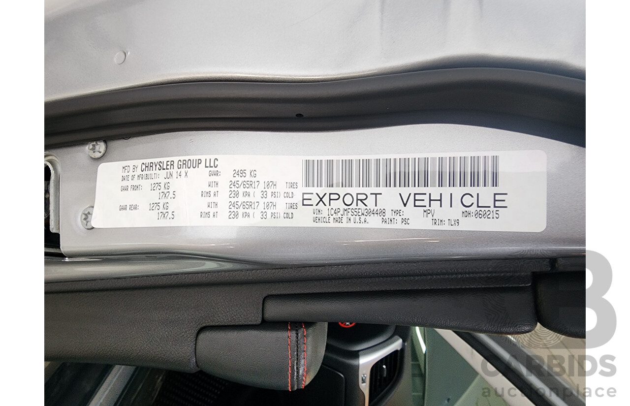 08/2014 Jeep Cherokee Trailhawk (4x4) KL 4D Wagon Billet Silver Metallic 3.2L