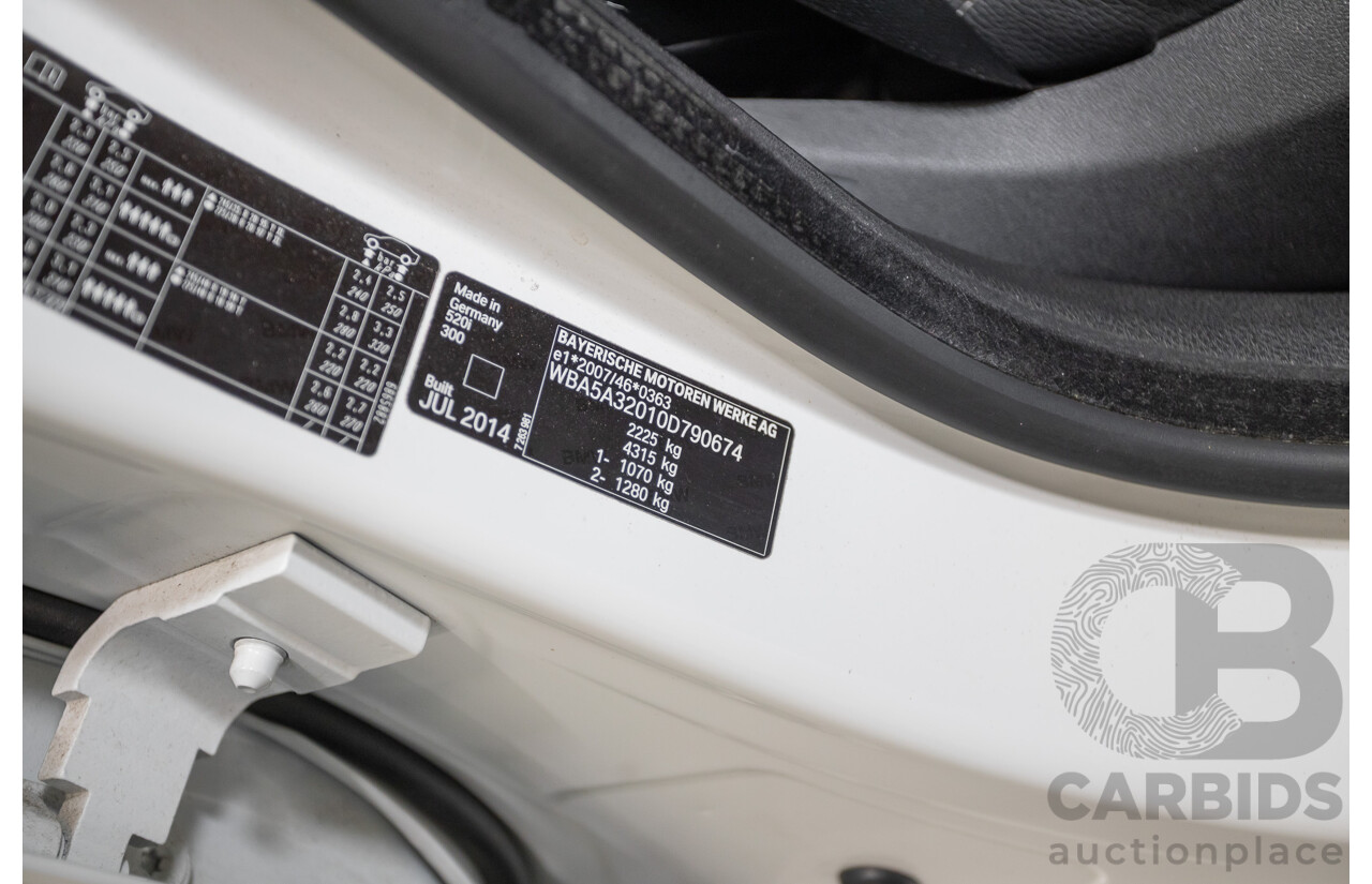 9/2014 BMW 520i Luxury Line F10 MY14 4d Sedan Alpin White Turbo 2.0L