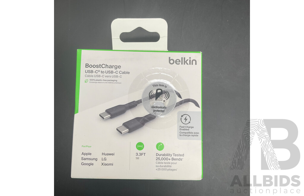 Assorted BELKIN and NRG USB-C to USB-C Cables - Lot of 6