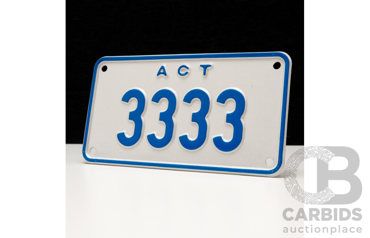 ACT Four Digit Numerical MOTORBIKE NUMBER PLATE- 3333