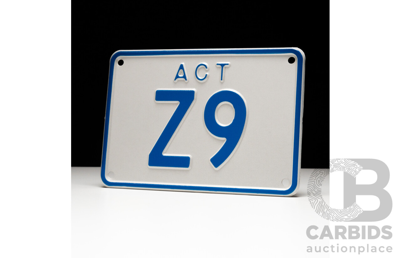 ACT 2 Character Motor Vehicle Number Plate - Z9