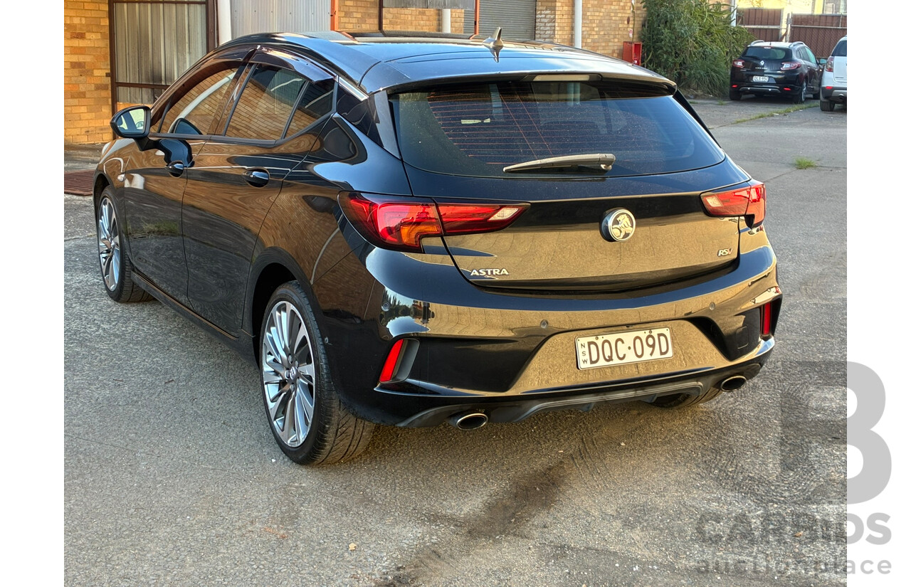 02/2018 Holden Astra RS-V BK MY18.5 5d Hatchback Black Turbo 1.6L