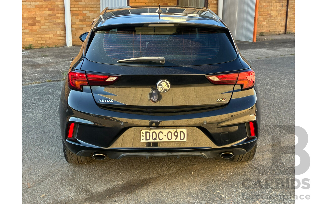 02/2018 Holden Astra RS-V BK MY18.5 5d Hatchback Black Turbo 1.6L