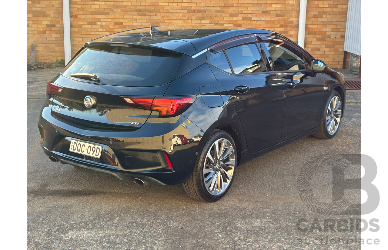 02/2018 Holden Astra RS-V BK MY18.5 5d Hatchback Black Turbo 1.6L