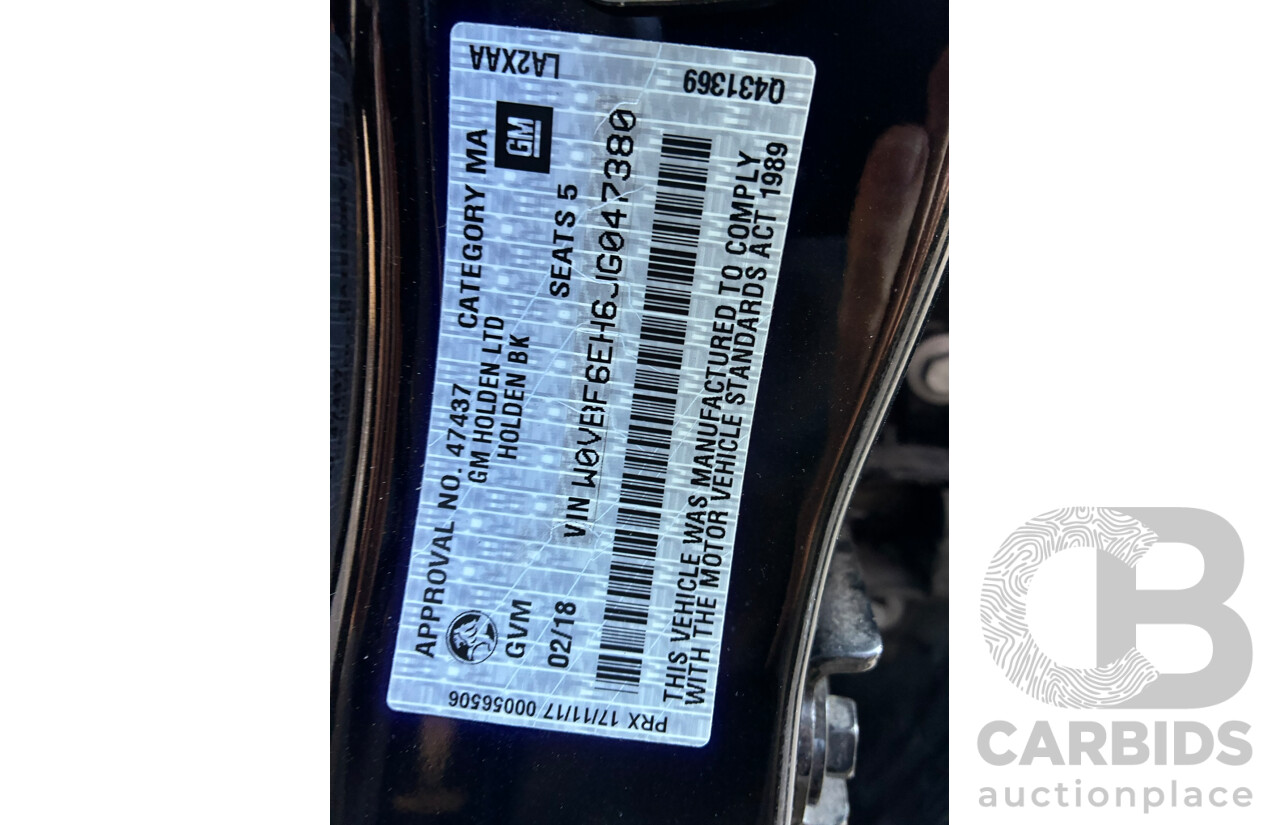 02/2018 Holden Astra RS-V BK MY18.5 5d Hatchback Black Turbo 1.6L