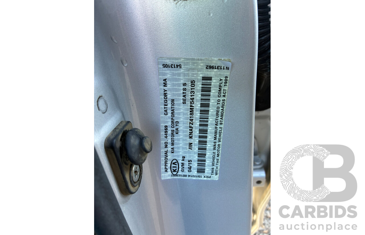 04/2015 Kia Cerato SLi FWD YD MY15 4D Sedan Silver 2.0L