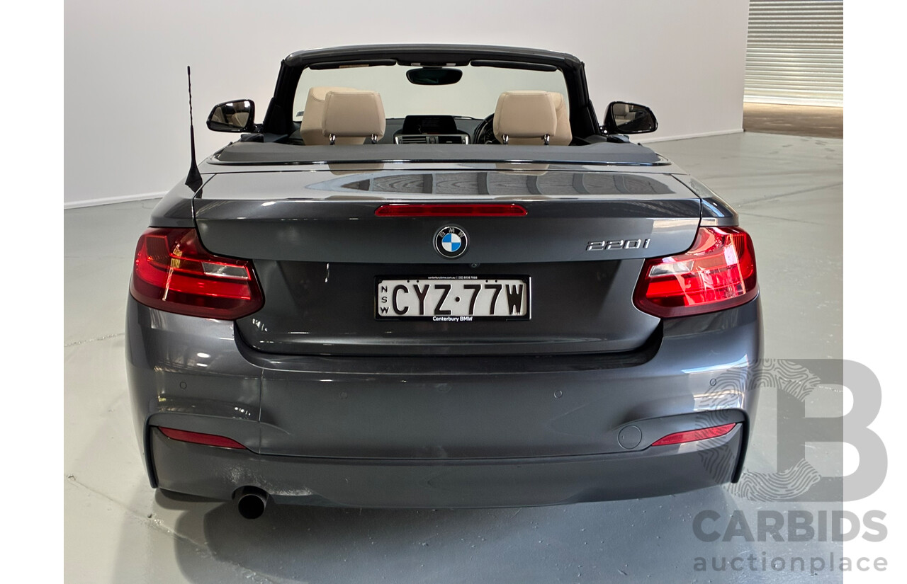 06/2015 Bmw 2 20i Sport Line (RWD) F23 2d Convertible Grey Turbo 2.0L
