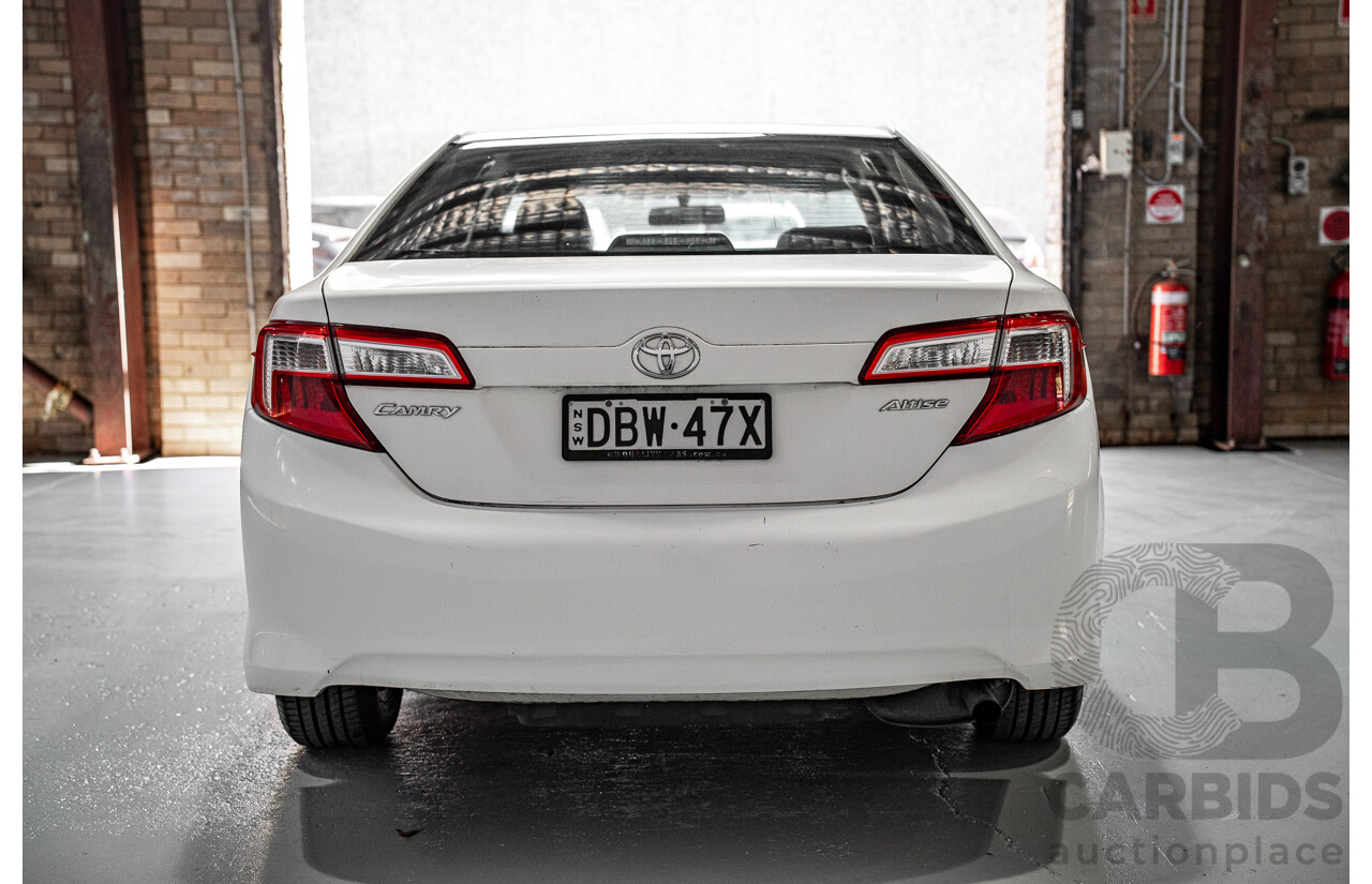 08/2013 Toyota Camry Altise ASV50R 4d Sedan White 2.5L
