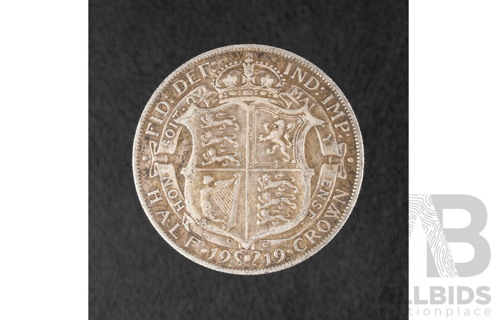 Great Britain 1919 KGV Silver Half Crown .925