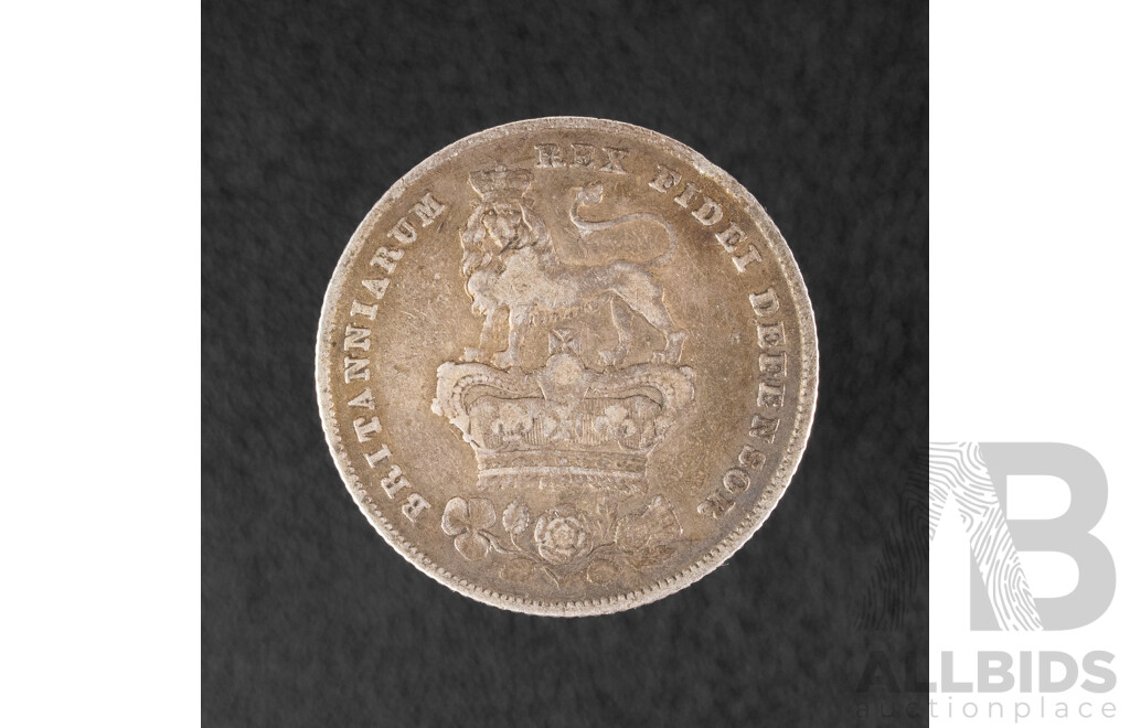 Great Britain 1826 KGIV Silver Shilling .925