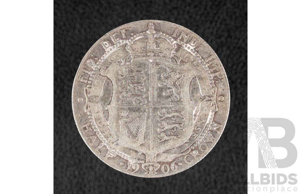 Great Britain 1906 KEVII Silver Half Crown  .925