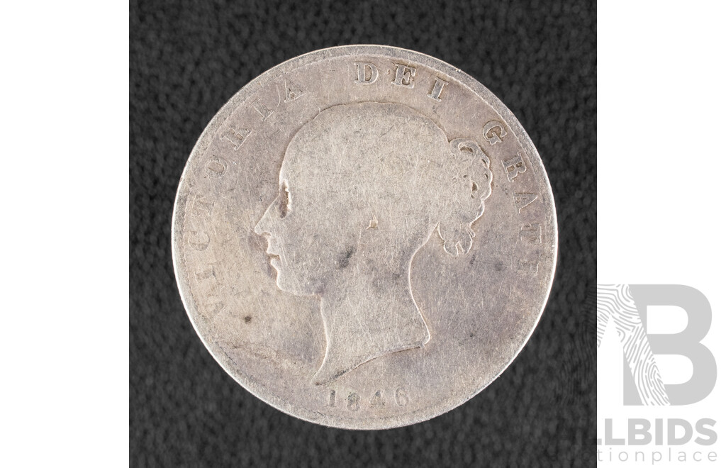 United Kingdom Royal Mint 1846 Half Crown, Queen Victoria .925