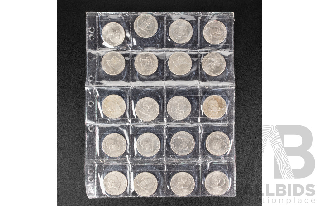 Twenty USA 1976 UNC Eisenhower One Dollar Coins, Bicentenial 