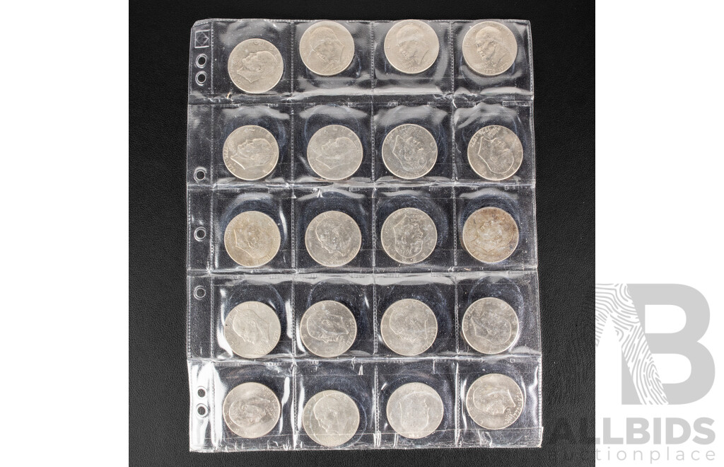 Twenty USA 1976 UNC Eisenhower One Dollar Coins, Bicentenial 