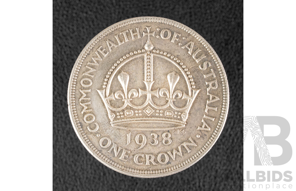 Australian 1938 KGVI Silver Crown .925