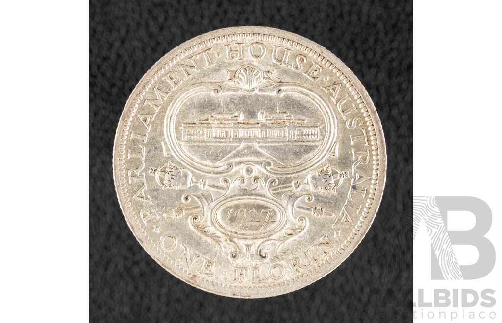 Australian 1927 Silver Florin, Parliament House .925