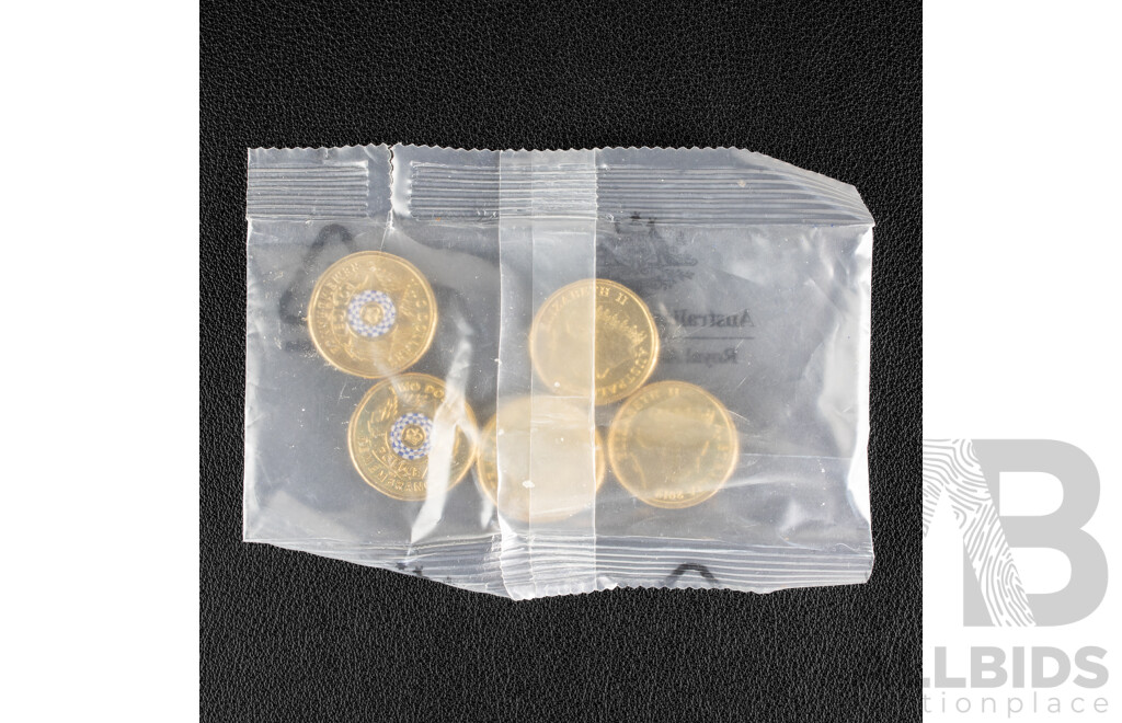 Five Australian RAM 2019 UNC Two Dollar Coins, Police Remembrance