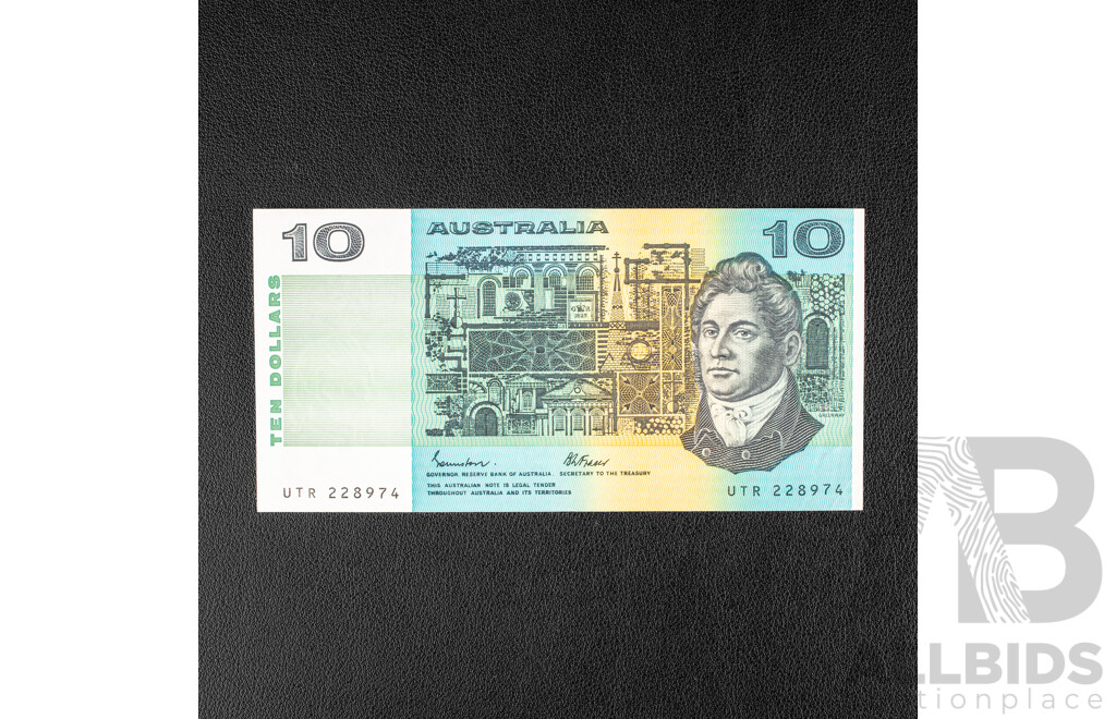 Australian 1985 UNC Ten Dollar Note Johnston/Fraser