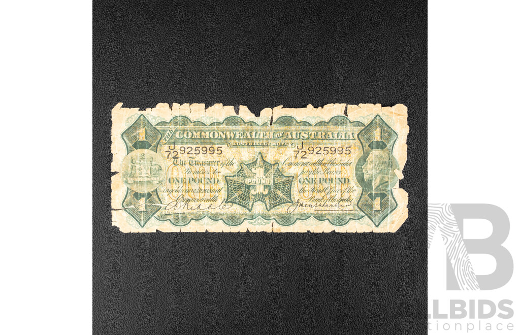 Australian 1927 One Pound Note, Riddle/Heathershaw 
