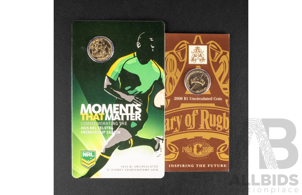 Two Australian Mintmarked One Dollar Coins, NRL