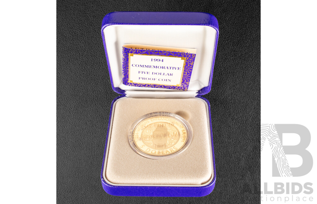 Australian 1994 Proof Five Dollar coin, Enfrichisement of Women.