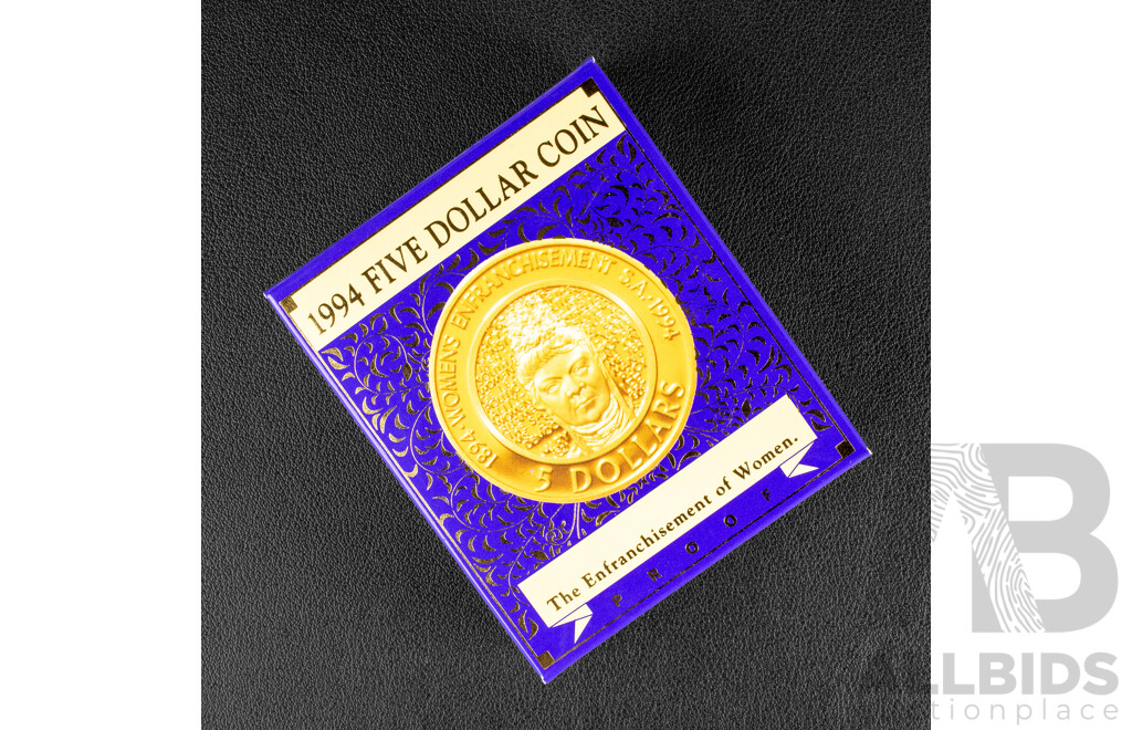Australian 1994 Proof Five Dollar coin, Enfrichisement of Women.