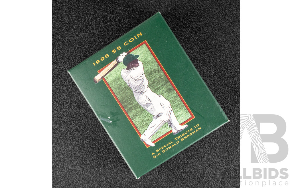 Australian 1996 Proof Five Dollar Coin, Donald Bradman.