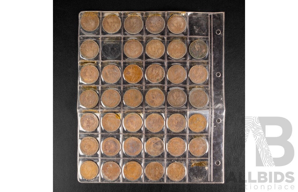 Thirty Nine Australian Pennies, Lacking 1910, 1925, 1930, 1946
