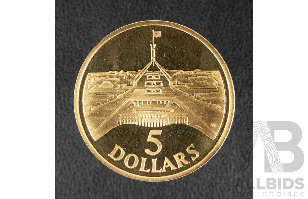Australian RAM 1988 Proof Five Dollar Coin. Australian Bicentennial