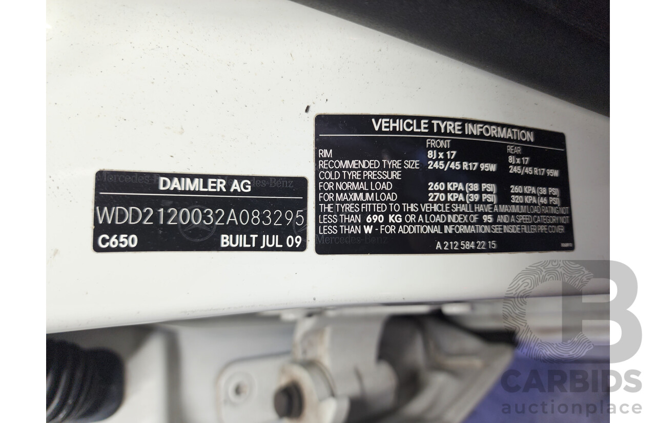 10/2009 Mercedes-Benz E250 CDI Avantgarde 212 4d Sedan White 2.1L