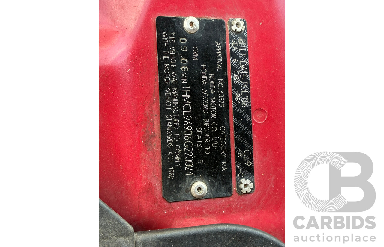9/2006 Honda Accord Euro Luxury MY06 Upgrade 4d Sedan Red 2.4L