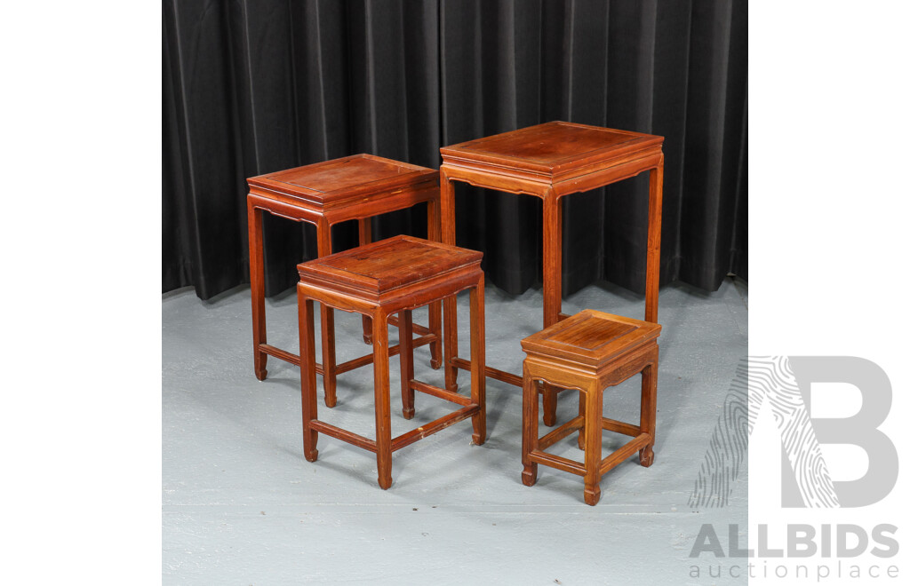 Chinese Rosewood Nest of Four Side Tables