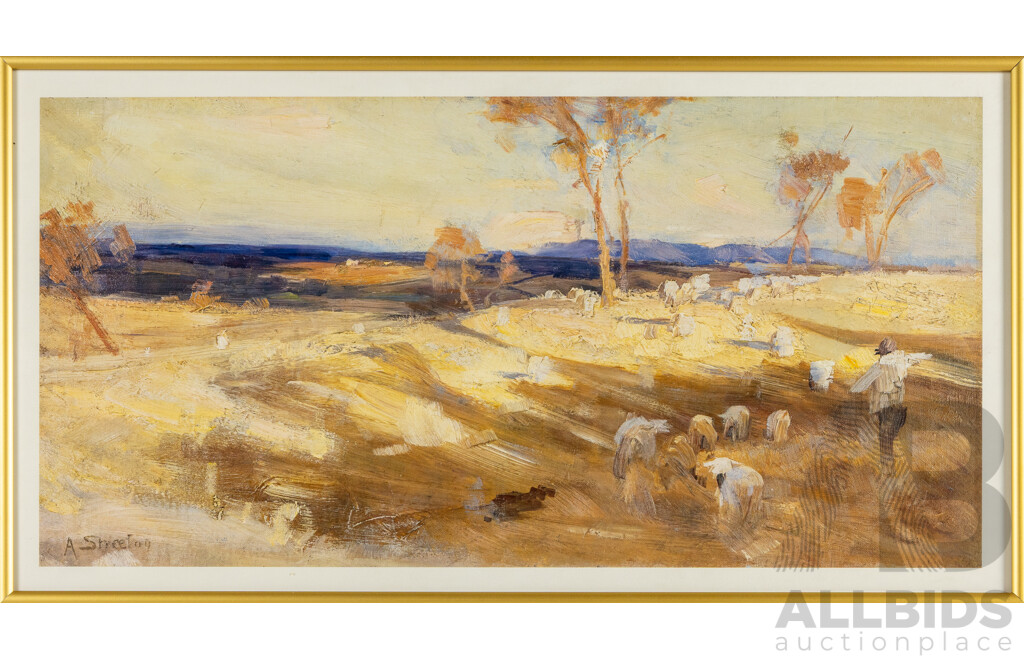Arthur Streeton (19/20th Centuries, Australian, 1867-1943), Golden Summer, Vintage Reproduction Print After Original 1888 Oil, 34H X 63W Cm (frame)