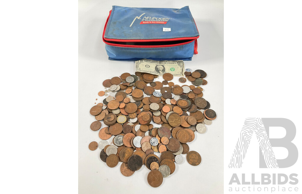 Collection of Australian and Great Britain Pennies, Assortment of International Coins - Approximately 1.7 Kilograms