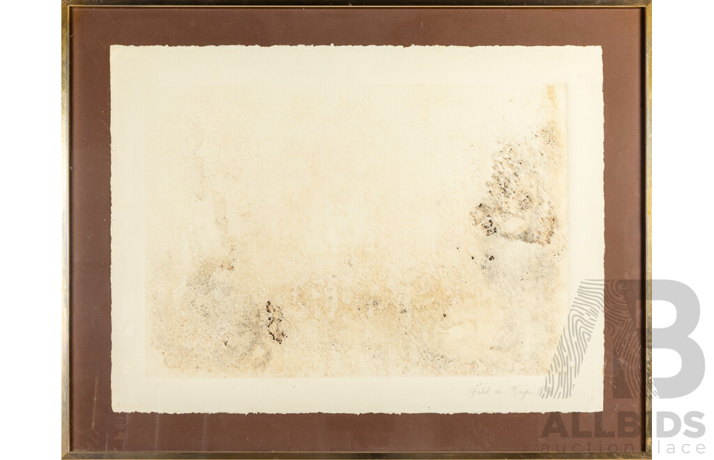 Signed Indistinctly (20th Century), Earth From Above (1976), Original Vintage Etching, 72H x 92W cm (frame)