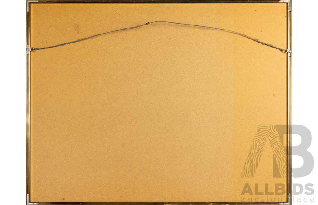 Signed Indistinctly (20th Century), Earth From Above (1976), Original Vintage Etching, 72H x 92W cm (frame)