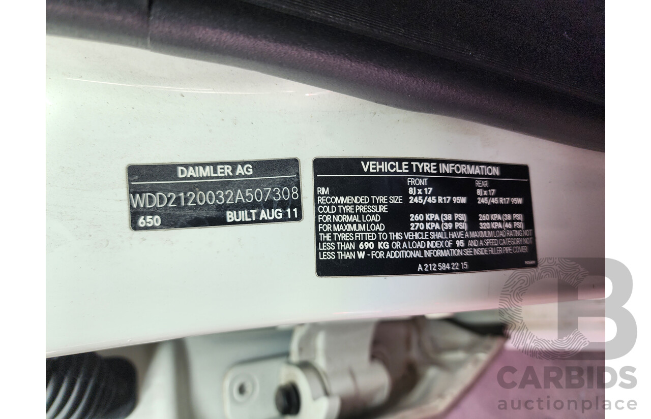 09/2011 Mercedes-Benz E250 CDI Avantgarde 212 MY11 UPGRADE 4d Sedan White 2.1L