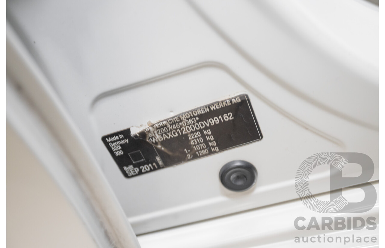 6/2012 BMW 520i F10 MY12 4d Sedan Alpine White Turbo 2.0L