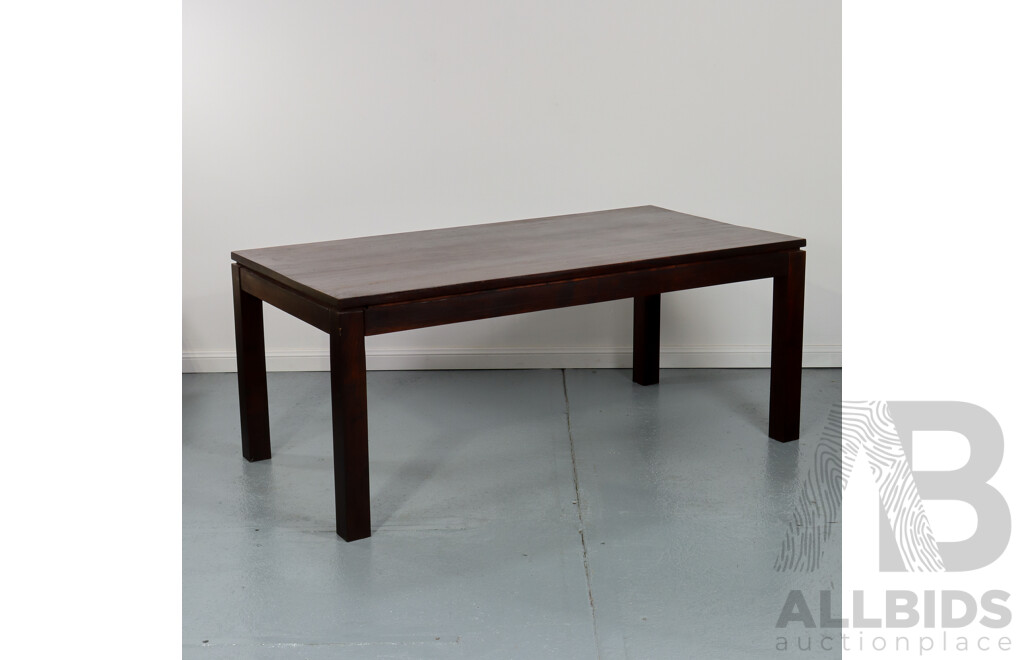 Modern Timber Dining Table with Eight Suede Upholstered Chairs