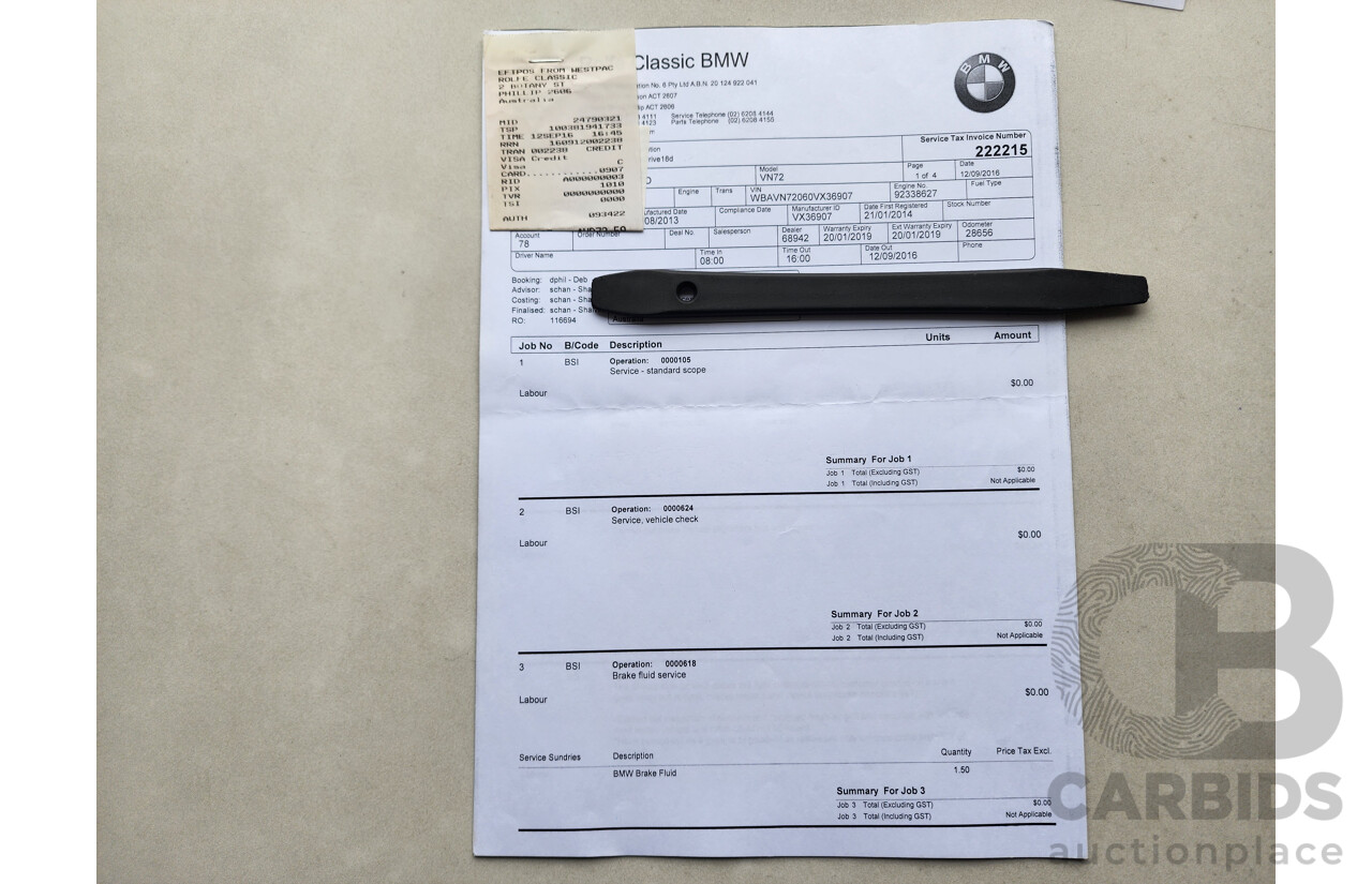 01/2014 Bmw X1 Sdrive 18d E84 MY14 4d Wagon Black 2.0L