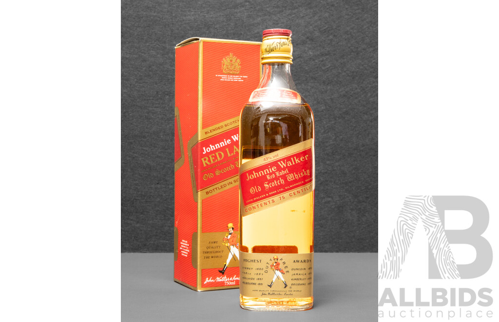Johnnie Walker Red Label Old Scotch Whisky with Original Presentation Box