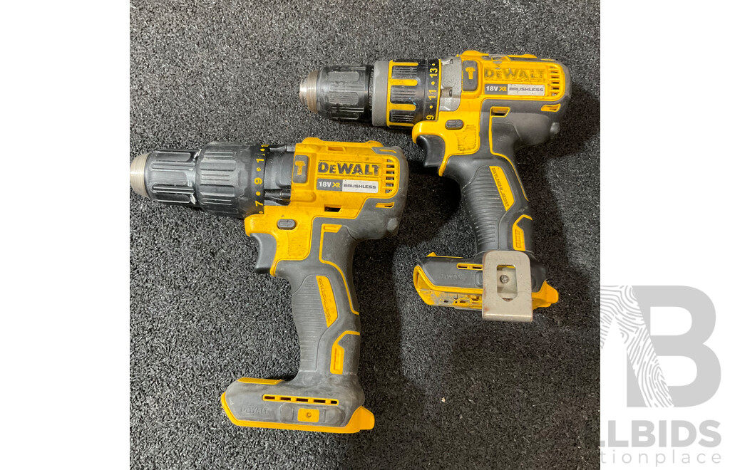 DEWALT 18V Drill Driver (DCD778) & (DCD795-XE) - Skin Only - Lot of 2