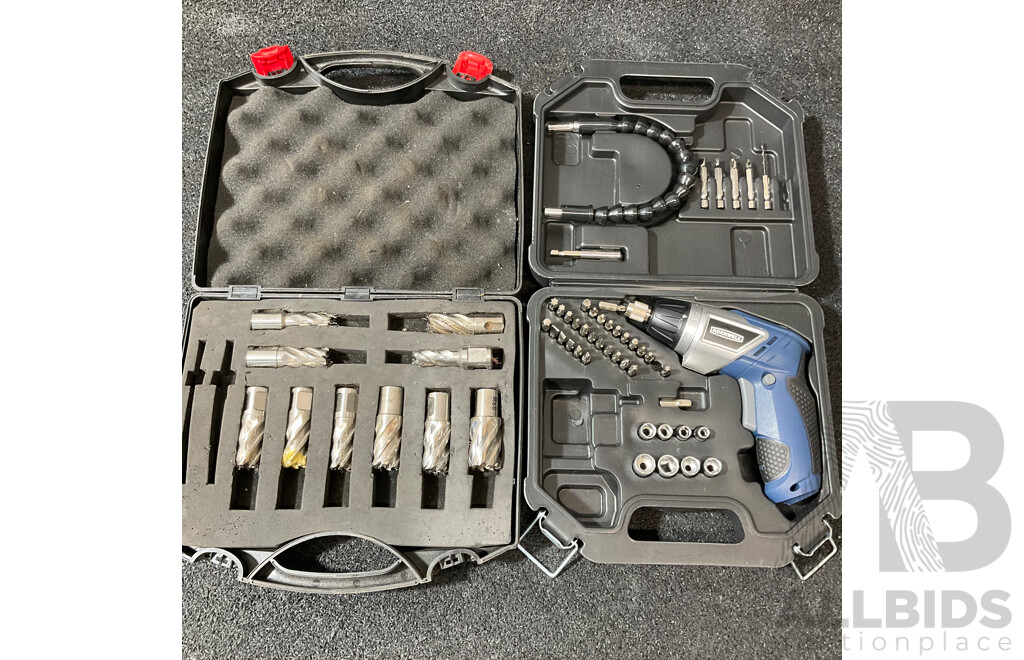 ROCKWELL Screwdriver Set and H&B Mag Drill Bits Set - Lot of 2