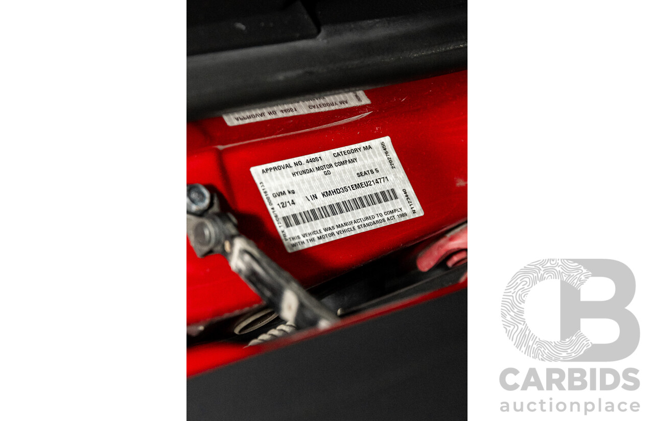 12/2014 Hyundai I30 Trophy GD MY14 5D Hatchback Red 1.8L