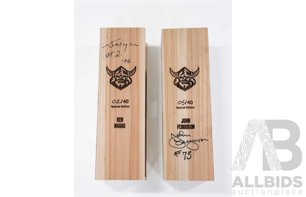 Two Canberra Raiders Underground Spirits 40th Anniversary Gin and Box - Personally Signed by John Ferguson #75 and Ken Nagas #146
