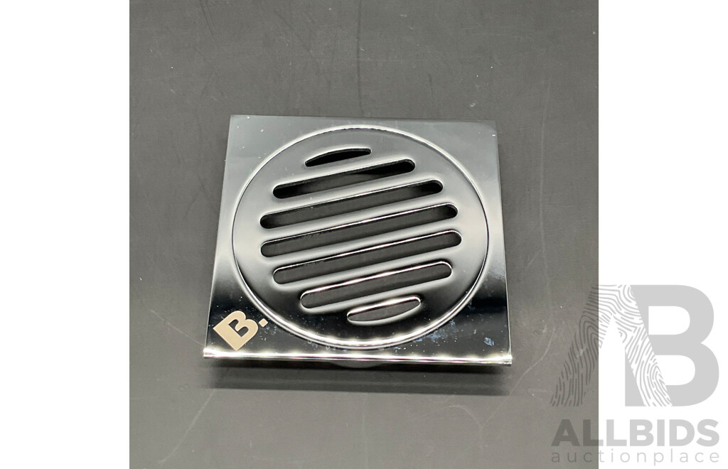 BRODWARE Square Floor Grate 110mm (Chrome) - Lot of 3