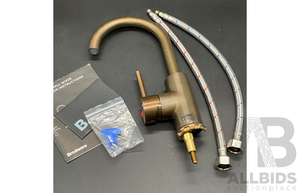 BRODWARE Stik Basin Mixer (Weathered Brass) - Lot of 4
